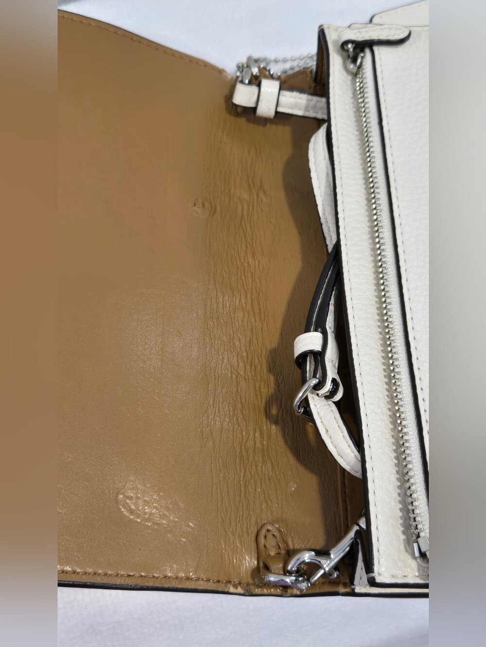 Coach Anna Fold Over Clutch Crossbody with Racing Stripe - Picture 11 of 16
